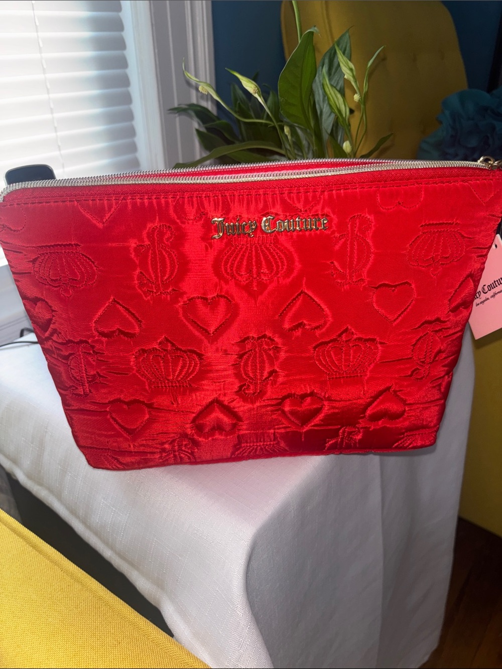 Juicy Couture Bold Red Embossed Cosmetic Bag